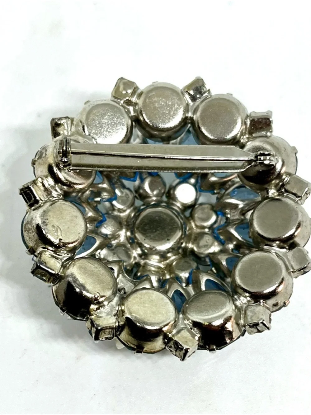Blue Crystal Floral Statement Brooch